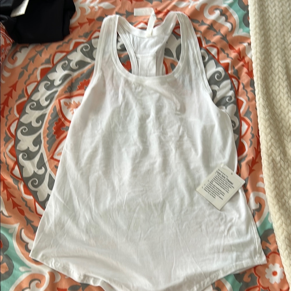 Lululemon Athletica White Sleeveless Tank Top